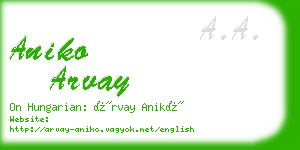 aniko arvay business card